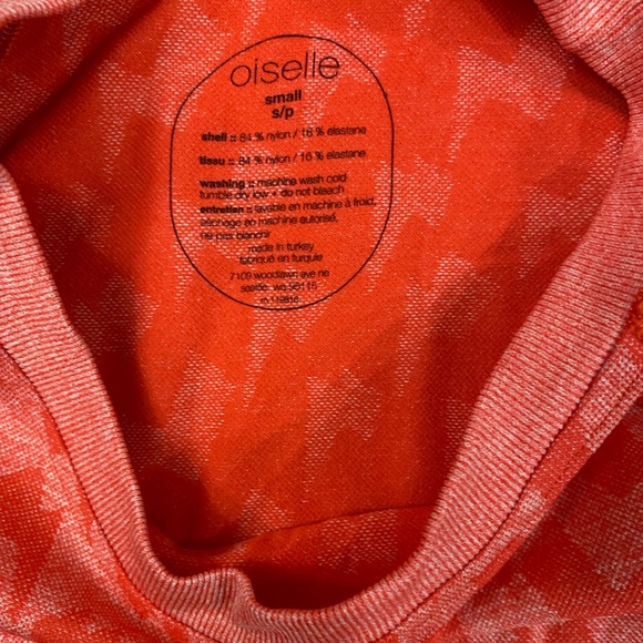 Oiselle Long Sleeve Running Top Size Small Pink Orange Thunder Bolt Hiking - Picture 2 of 4